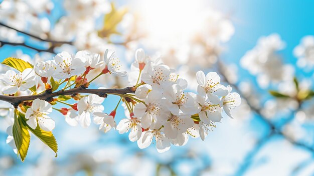 Fiori bianchi del fiore di ciliegia sul ramo di un albero
