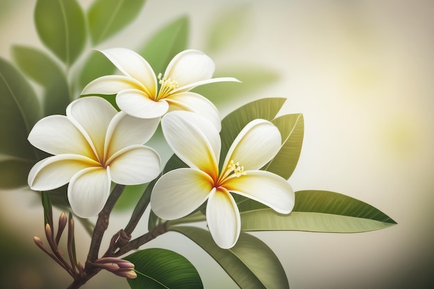 Fiori bianchi di frangipani Fiore profumato fiori di frangipani Plumeria fiore Fiore tropicale