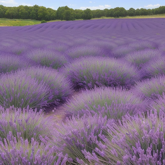 Fiori blu nel campo Immagine fotografica di archivio di carta da parati Ai generativa HD 8K