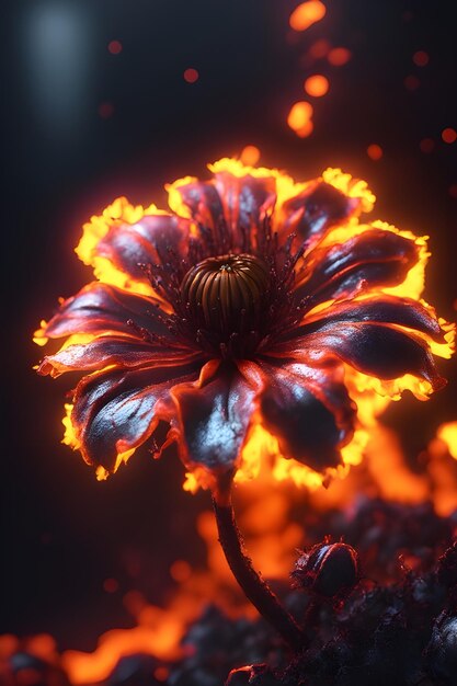 fiori brucianti carta da parati fiori in fiamme