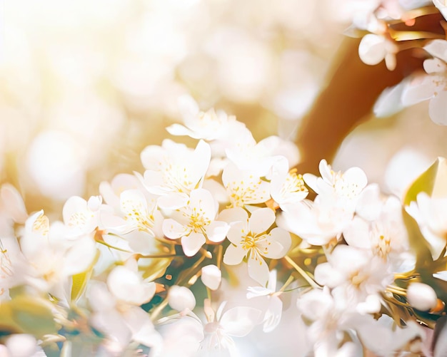 Fiori che sbocciano su un albero e molta luce