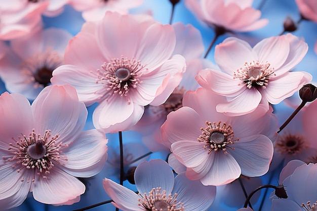 Fiori che sono blu con rosa e blu