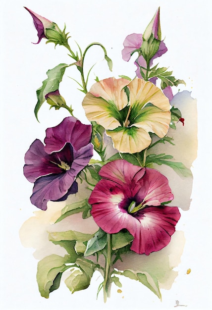 Fiori colorati di petunia