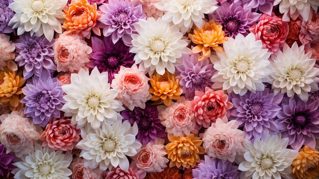 fiori colorati sullo sfondo con una decorazione sorprendente