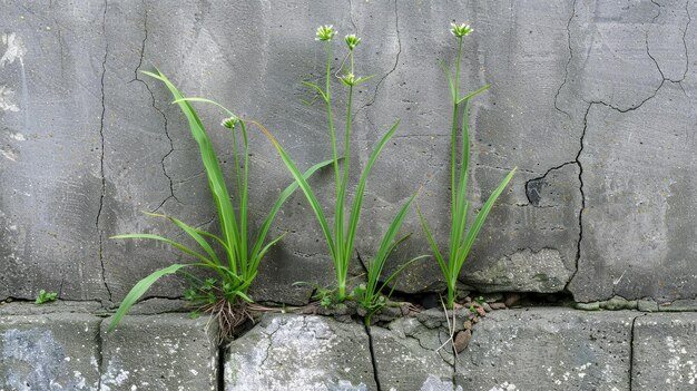 Fiori d'erba sulla parete IA generativa