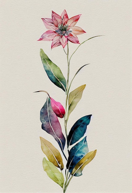 Fiori dell'acquerello Wall Art Botanico Wildflower Arte stampabile Fiore Opera Illustrazione floreale Na