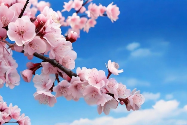 Fiori di ciliegio con sfondo morbido sfocato vibrazioni di colore rosa chiaro Bellissima fioritura