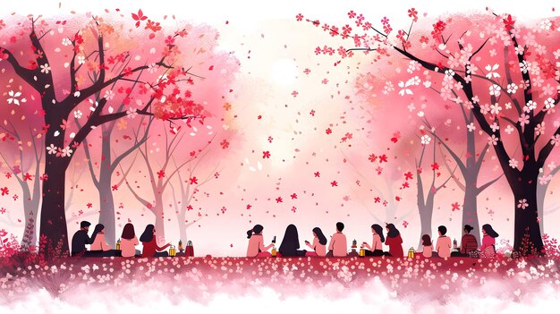 Fiori di ciliegio eleganza fiori di sakura in un giardino giapponese romantico