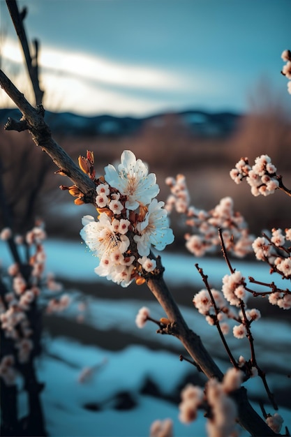 Fiori di Ciliegio in Hokkaido in inverno