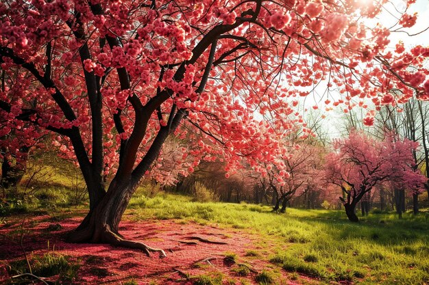 Fiori di ciliegio rosa in fiore in primavera paesaggio di sakura in tempo di Pasqua