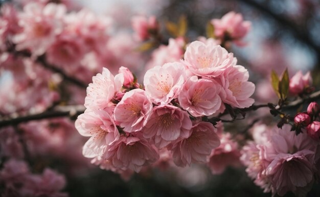 Fiori di ciliegio rosa in natura