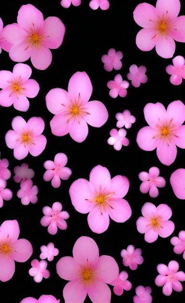 Fiori di ciliegio su sfondo nero