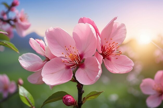 Fiori di ciliegio sullo sfondo