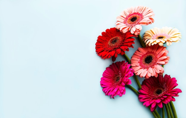 Fiori di gerbere luminose su fondo nero in cemento