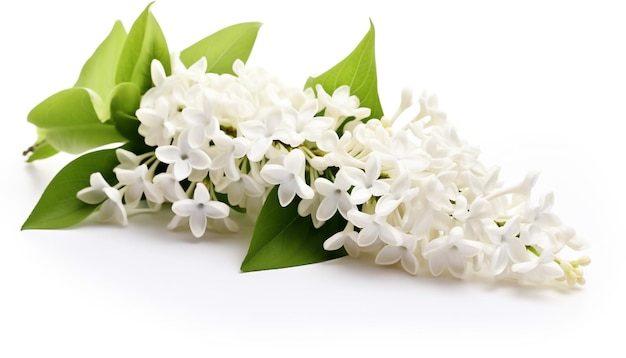 fiori di lilac bianchi isolati su sfondo bianco