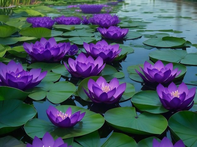 fiori di loto viola nell'acqua