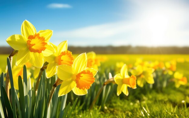 Fiori di narcisi nel campo