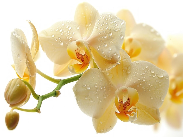 fiori di orchidee su uno sfondo bianco