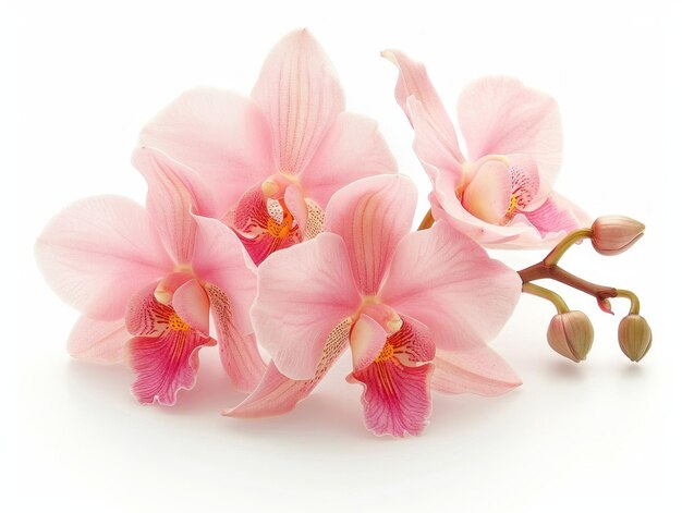 fiori di orchidee su uno sfondo bianco