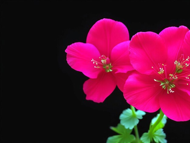 Fiori di Pelargonium rosso che sbocciano in Time Lapse su sfondo nero