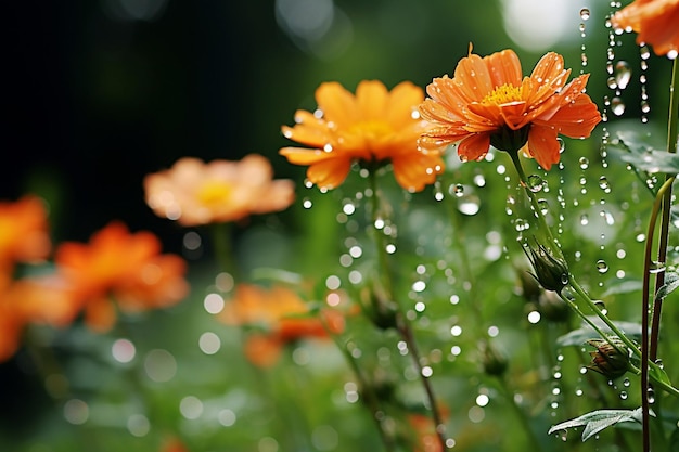 Fiori di primavera gocce di pioggia