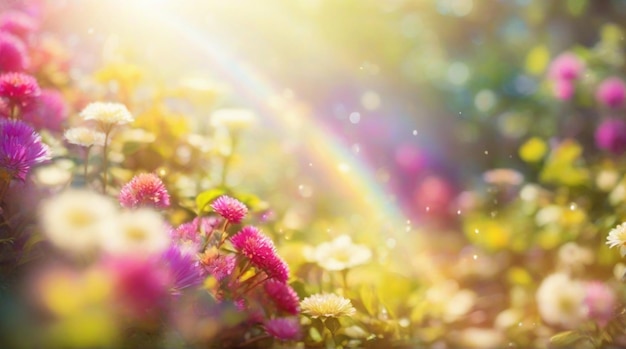 Fiori di sfondo naturale in giardinoAI