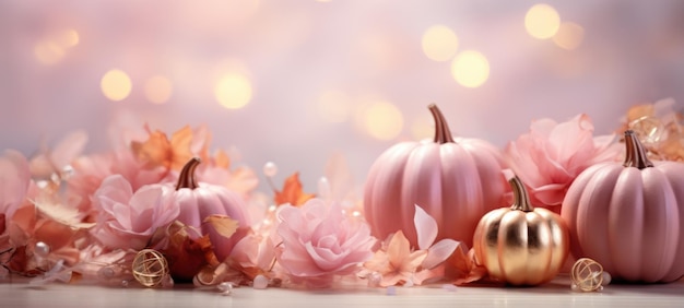 fiori di zucca rosa scintillanti di halloween ai