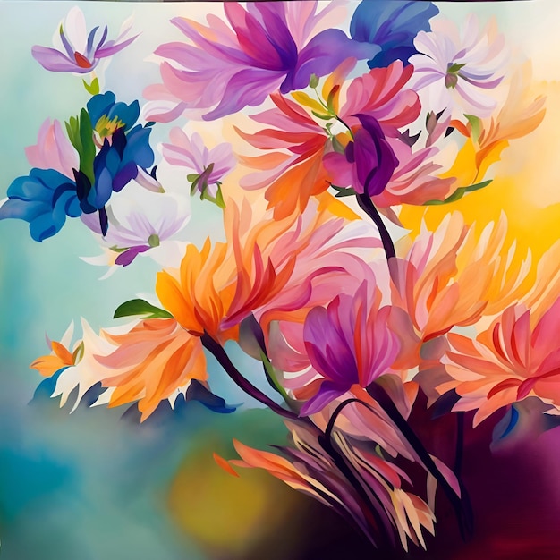 fiori dipinti odorosi bouquet di opere d'arte