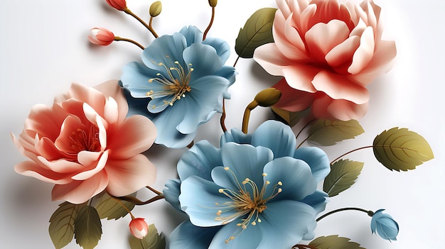 Fiori illustrati 3d