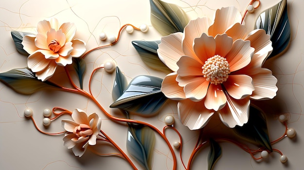 Fiori illustrati 3d