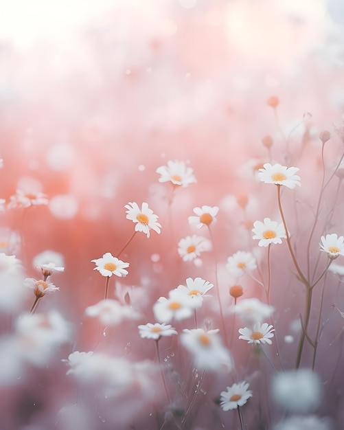 fiori margherite sullo sfondo estate brillante estate fiori freschi con gocce di rugiada nella nebbia sfocata fiore sullo sfondo
