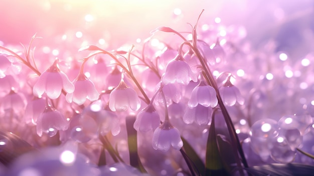 Fiori nel giardino con il sole dietro di loro