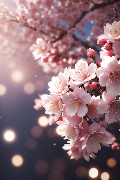 Fiori primaverili bianchi e rosa in fiore sui ramoscelli dell'albero da frutto