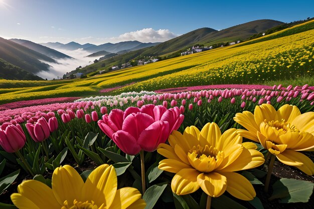 Fiori primaverili sulle colline