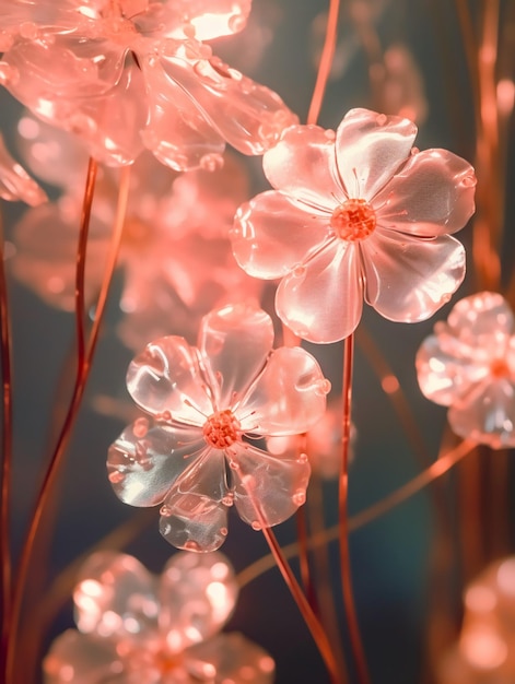 Fiori rosa con centro rosso