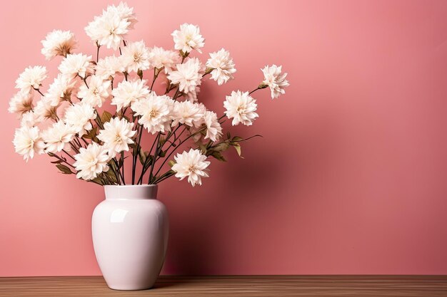 Fiori rosa su uno sfondo rosa Closeup posto vuoto per testo ispiratore citazione adorabile o detti positivi AI generativo