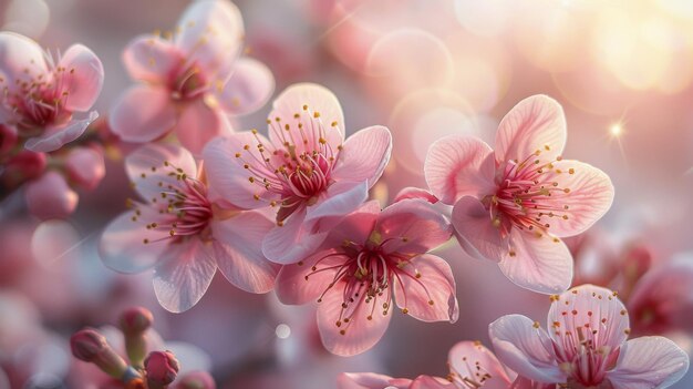 Fiori rosa sul ramo