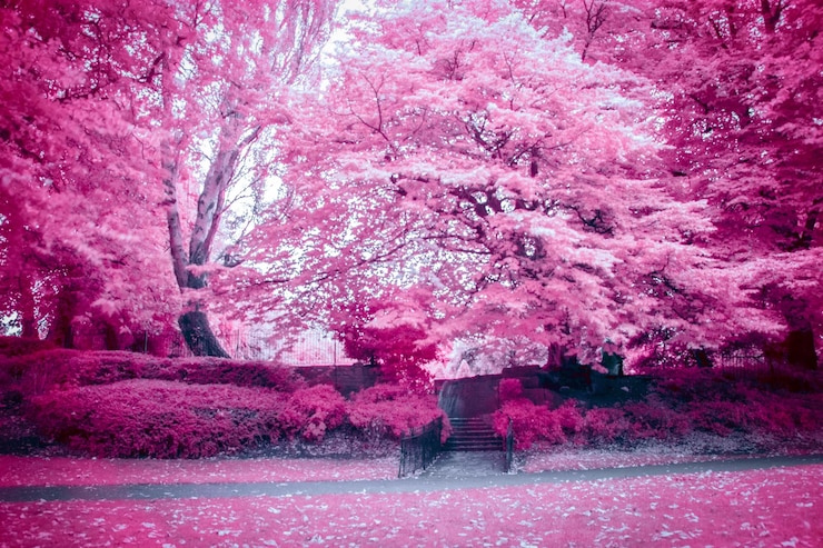 Foto fiori rosa sull'albero
