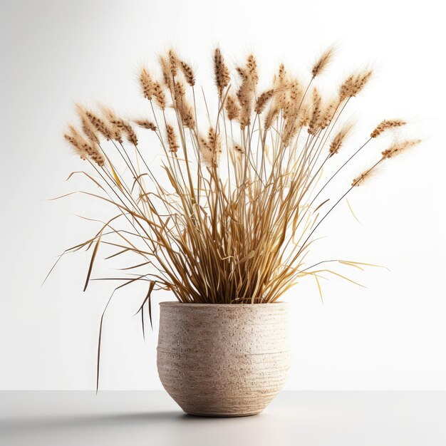 fiori secchi in vaso mobili interni moderni scandinavi minimalismo foto di pavimento studio