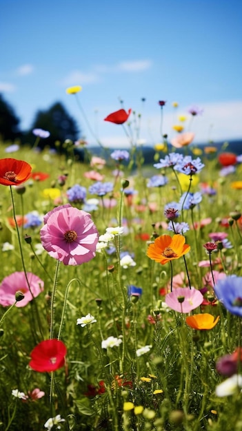 fiori selvatici in un campo di fiori