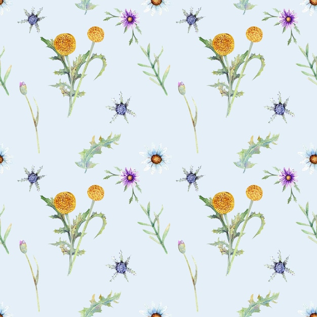 Fiori selvatici sfondo seamless pattern fiori selvatici sfondo acquerello