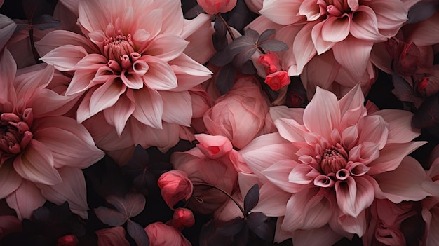 Fiori sfondo striscia consistenza primo piano di crisantemi rosa in fiore campo di crisanteme