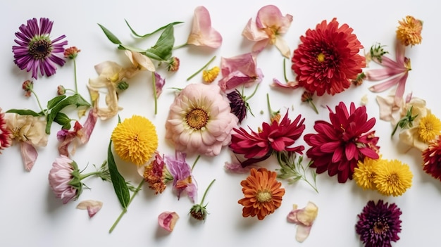 Fiori su uno sfondo bianco con uno che dice "fiore"