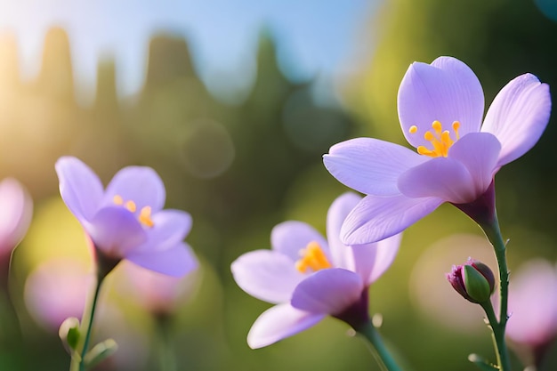 Fiori viola alla luce del sole