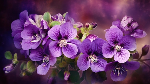 Fiori viola su sfondo viola