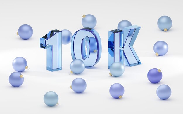 Firma 10k online internet media blog follower illustrazione di rendering 3D