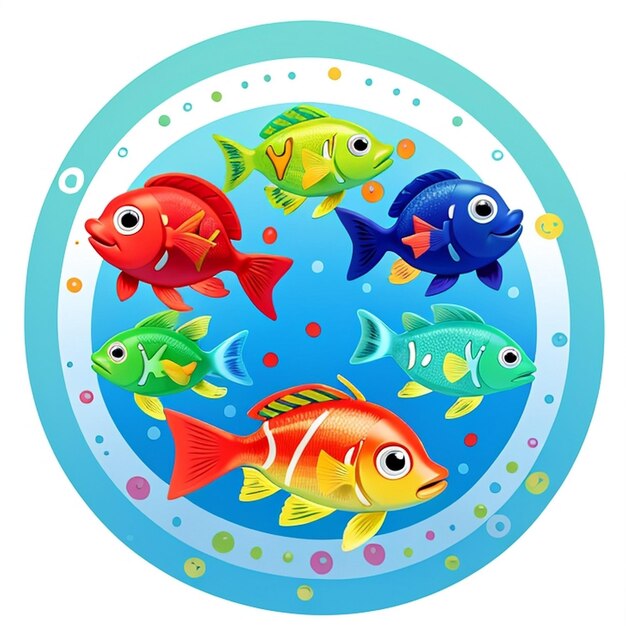 Fish 2D Flat Illustration TShirt Design Continuate a nuotare