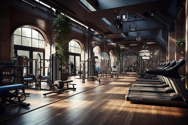 Fitness Center 3D Render Generative AI