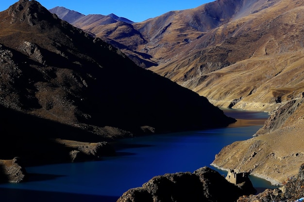 fiume di montagna in Tibet