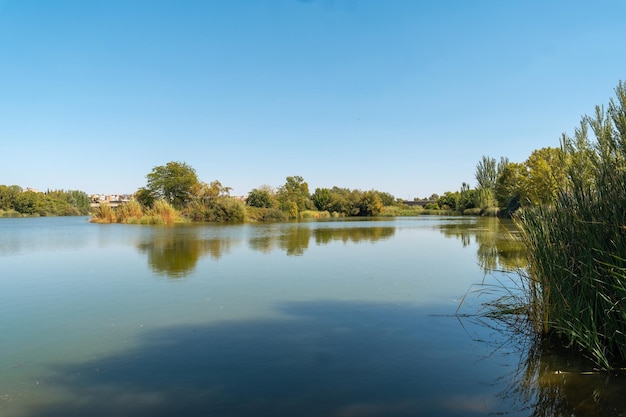 Fiume Guadiana nella città di Merida Estremadura Spagna